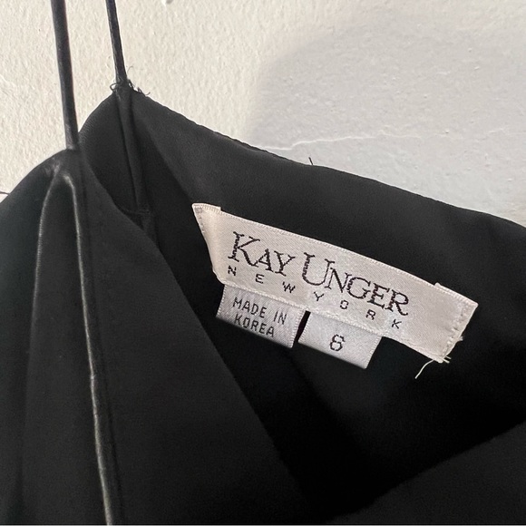 [Kay Unger] Black Cocktail Silk Dress - Picture 6 of 14